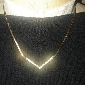 Vintage Monet 15 1/2" gold necklace.